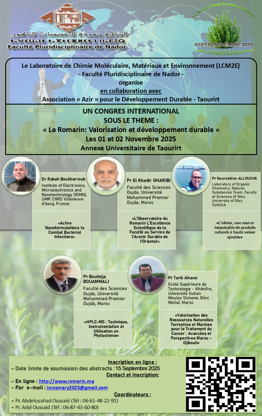 4ème Congrès International Scientifique « Le Romarin : Valorisation et Développement Durable »